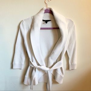 BCBG MAXAZRIA  White crop Cardigan w/ tie S
